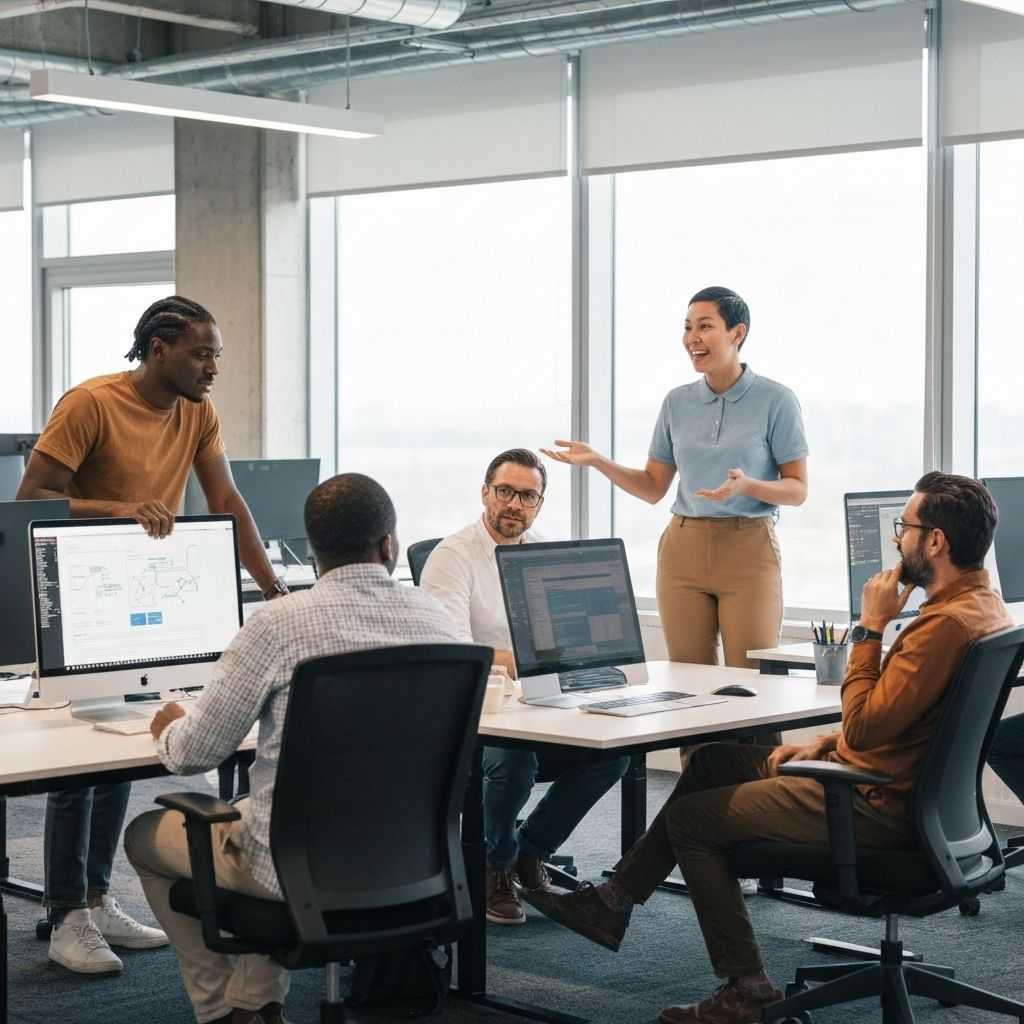 Ecoulu team working together in a modern office